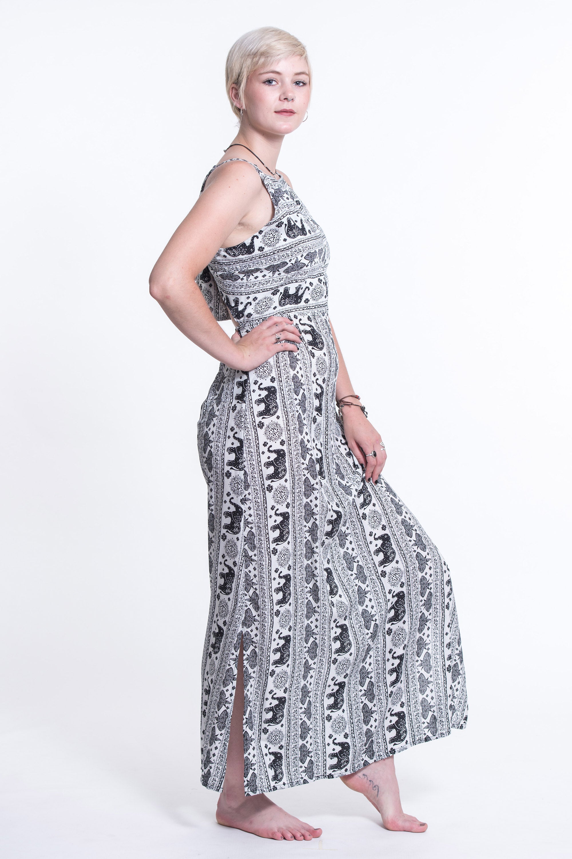 Wild Elephant Tie Back Maxi Dress in White