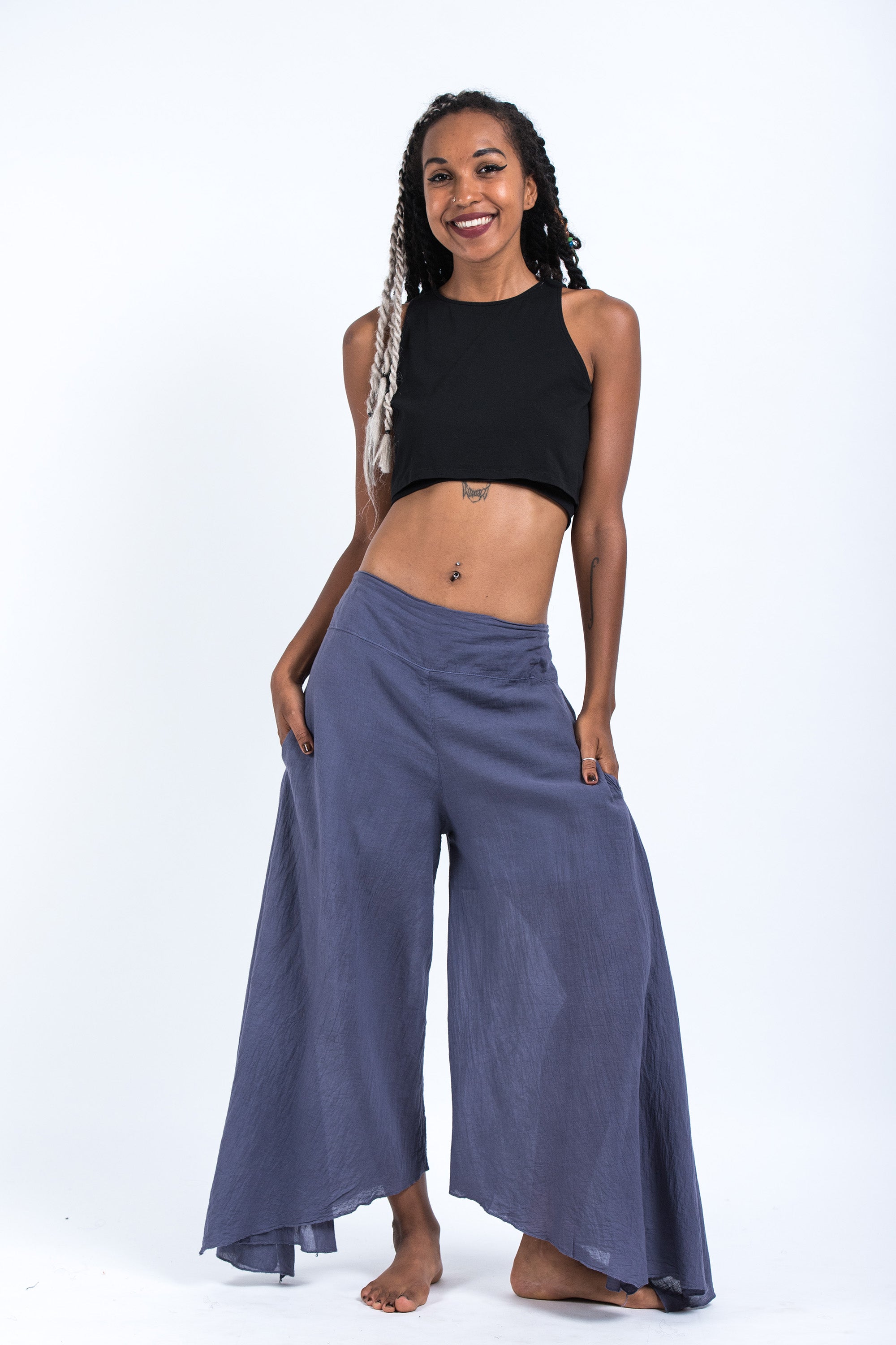 Women's Cotton Tinkerbell Palazzo Pants in Gray