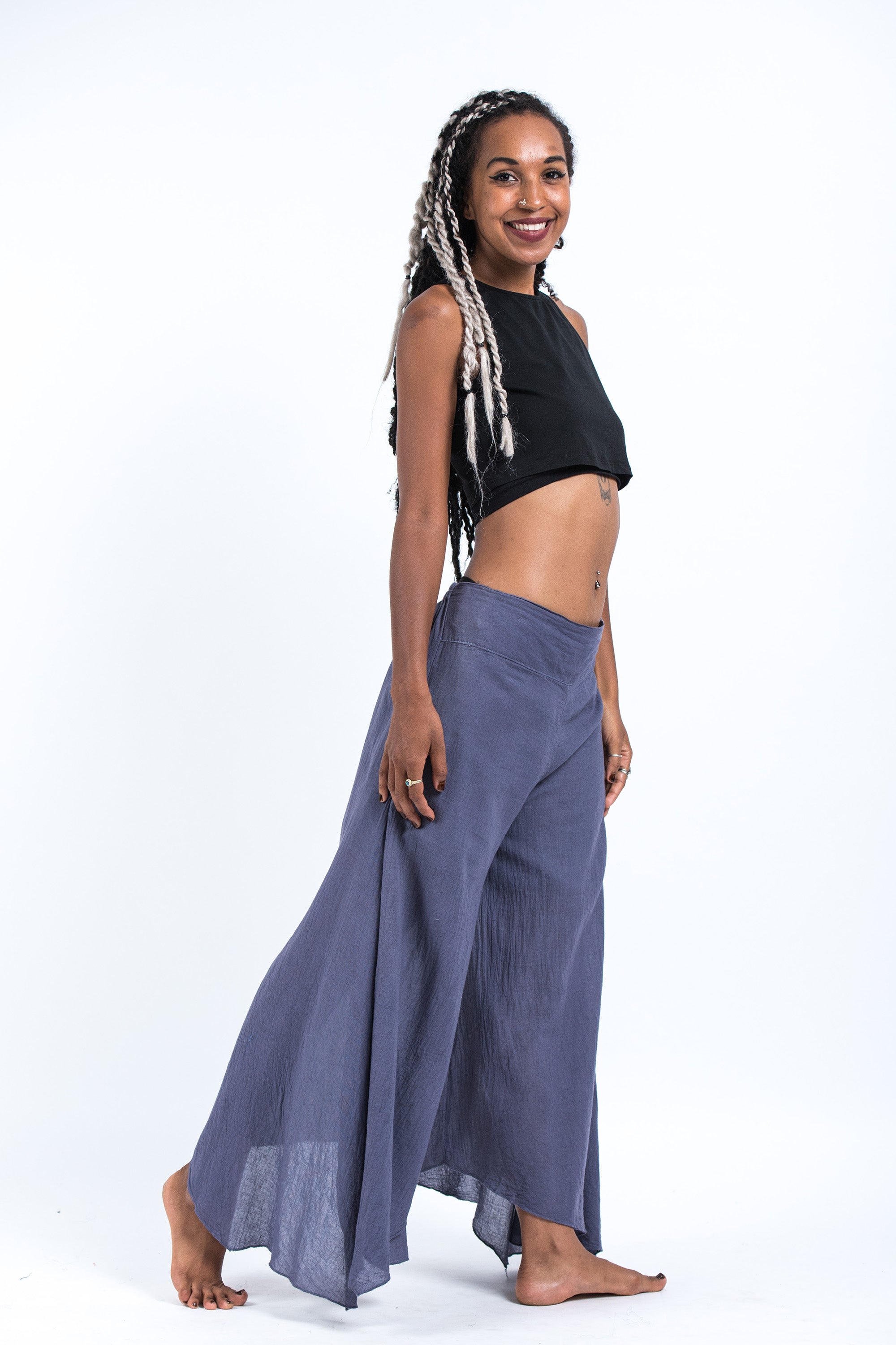 Women's Cotton Tinkerbell Palazzo Pants in Gray