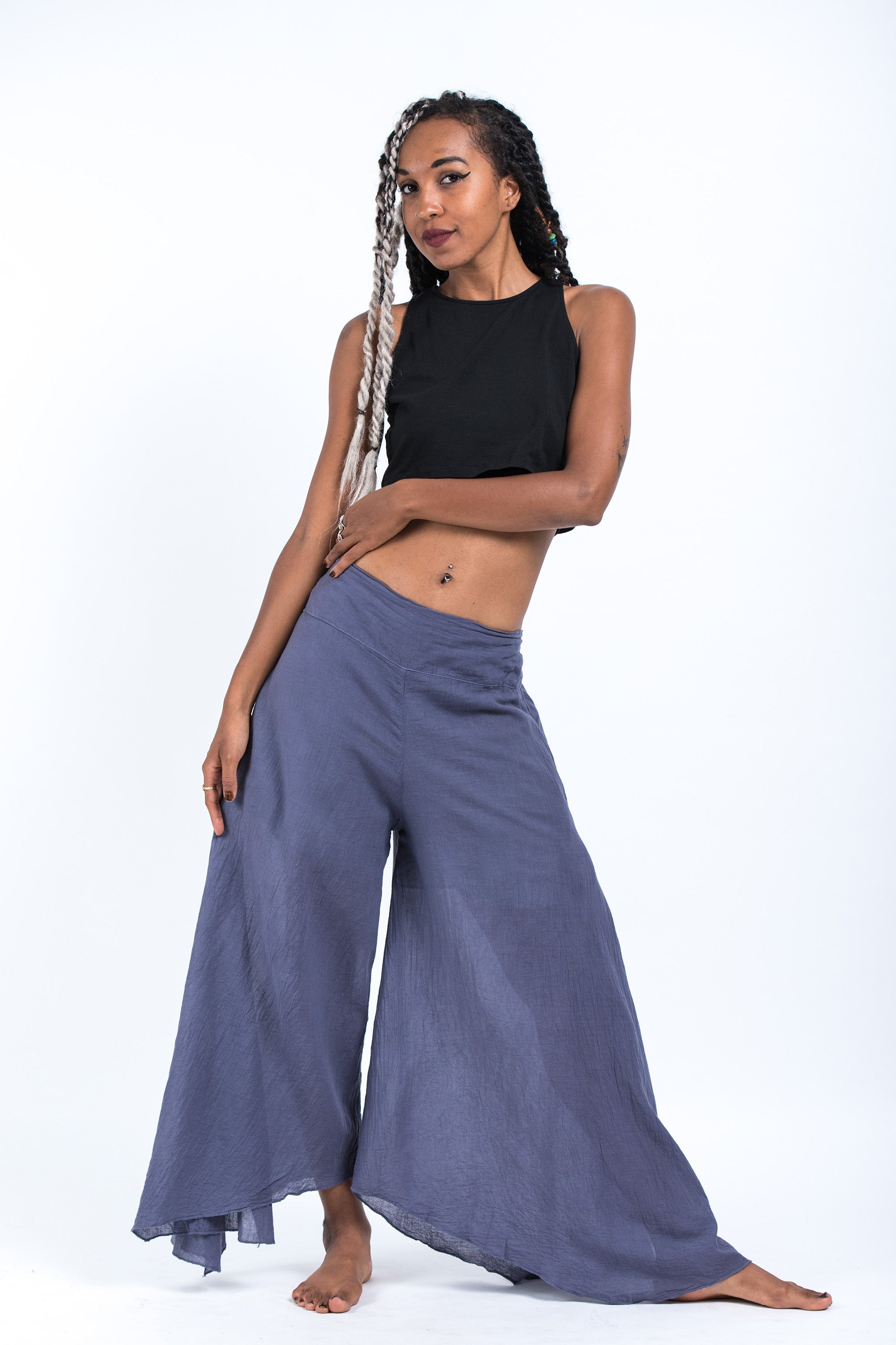 Women's Cotton Tinkerbell Palazzo Pants in Gray