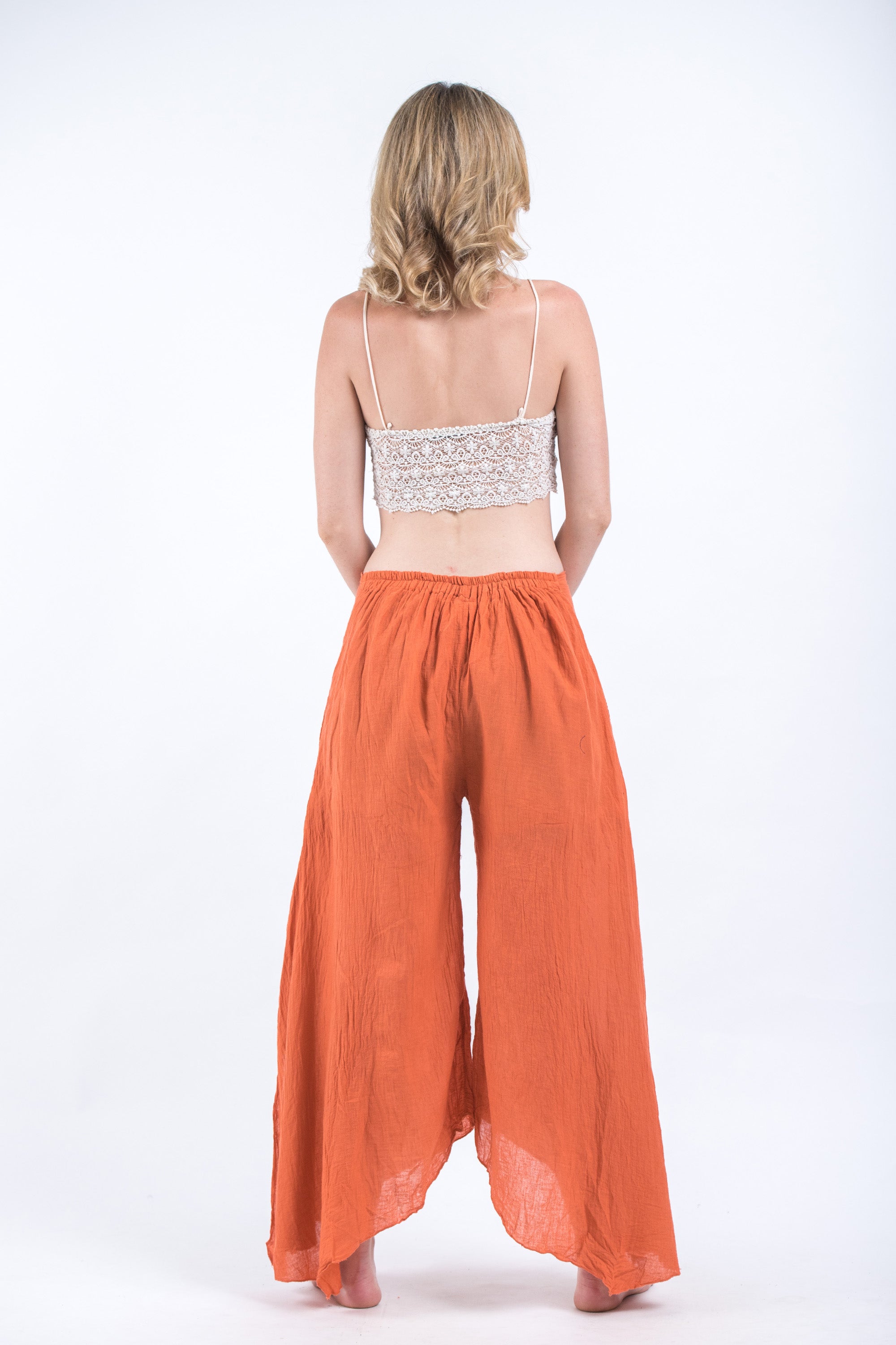 Women's Cotton Tinkerbell Palazzo Pants in Orange