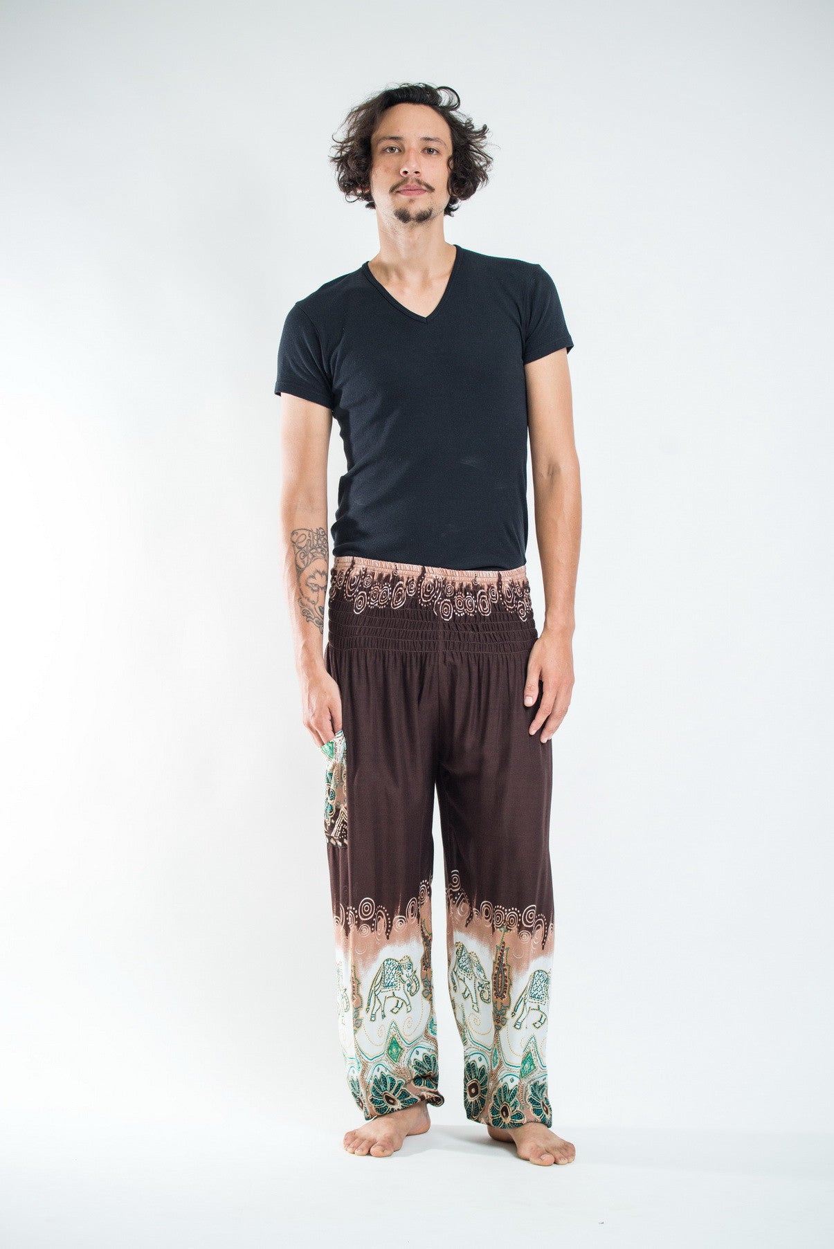 Solid Top Elephant Men's Elephant Pants in Brown