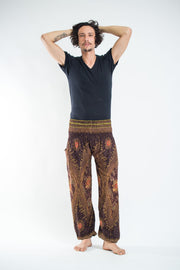 Peacock Eye Men's Harem Pants in Brown