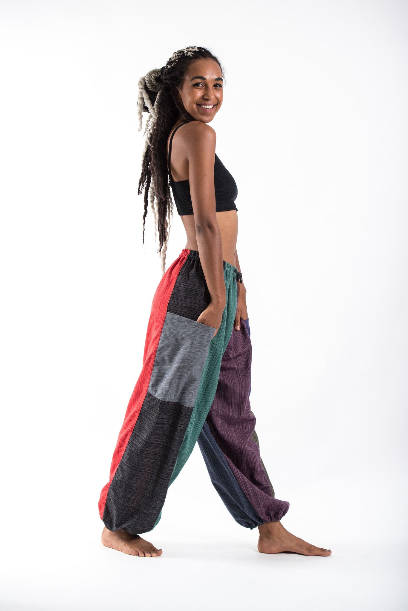 Patchwork Harem Pants