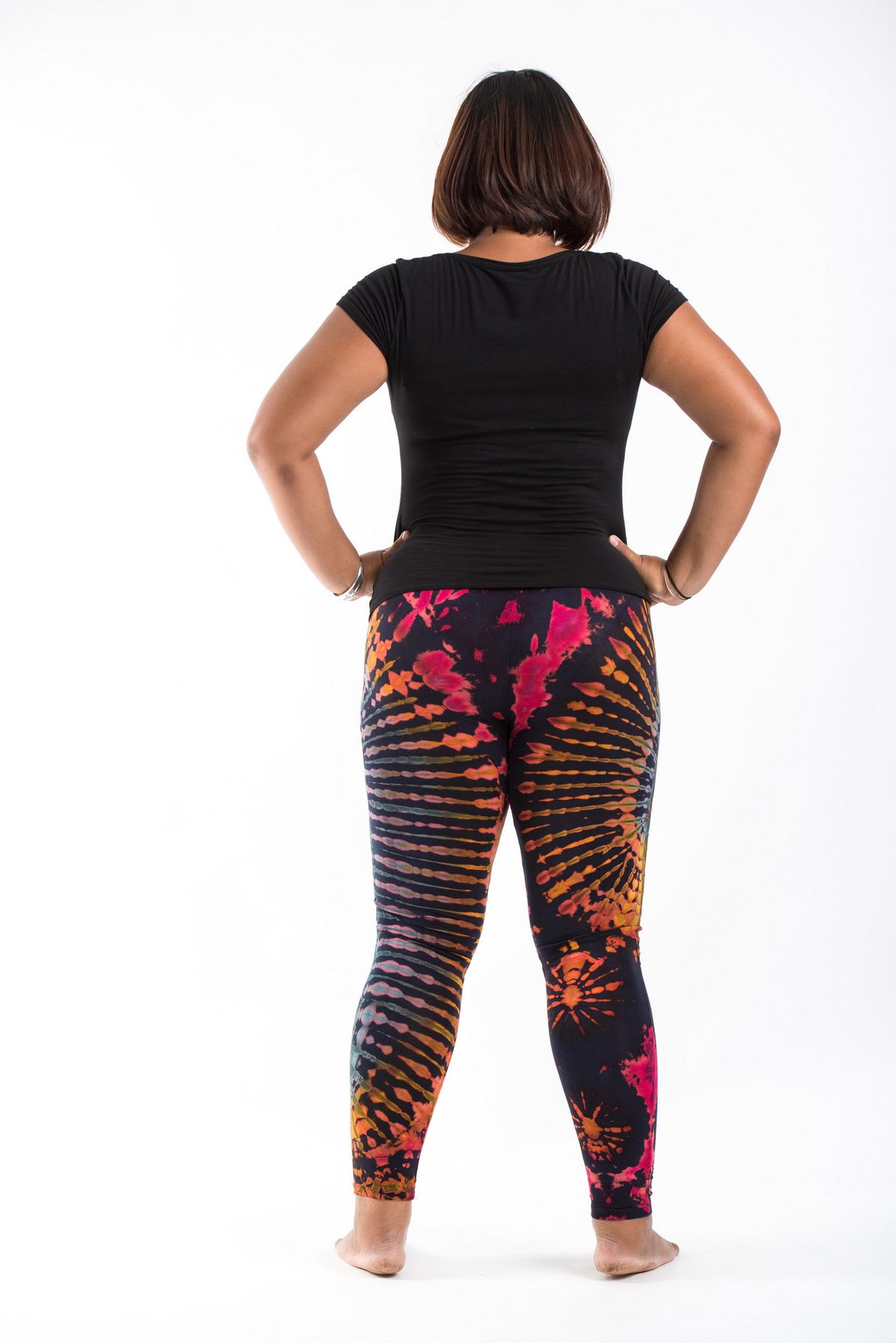 PLUS SIZE Tie Dye Leggings in Festival Navy