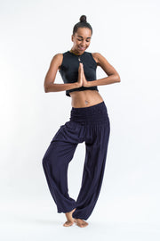 Solid Color Women's Harem Pants in Blue