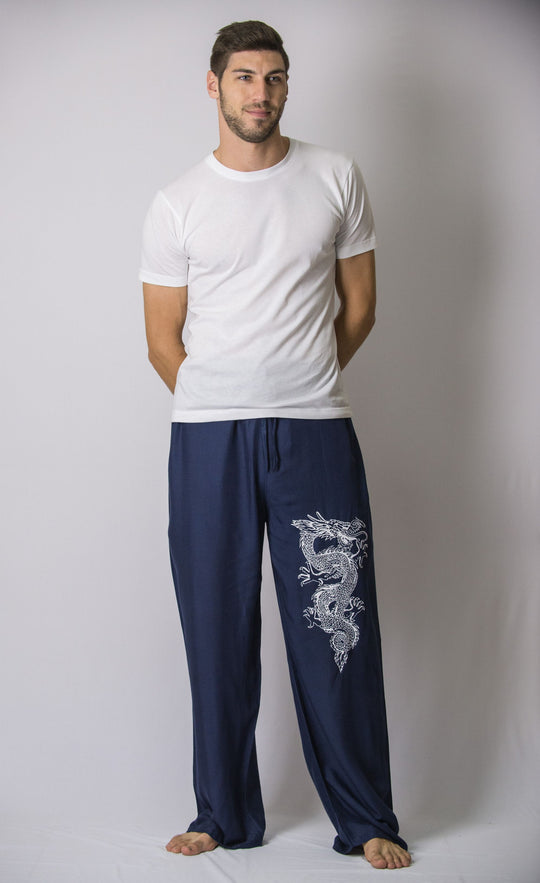 The Dragon Men's Thai Yoga Pants in Navy