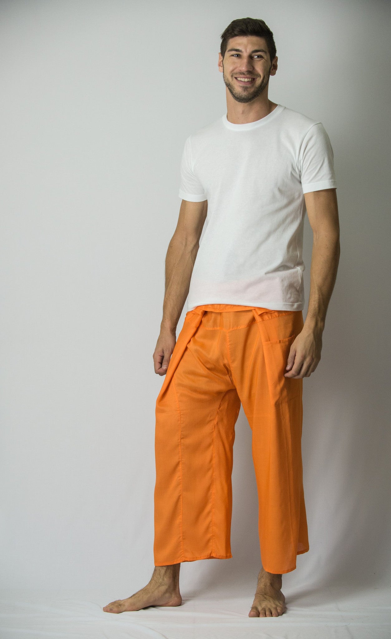 Unisex Thai Fisherman Pants in Orange