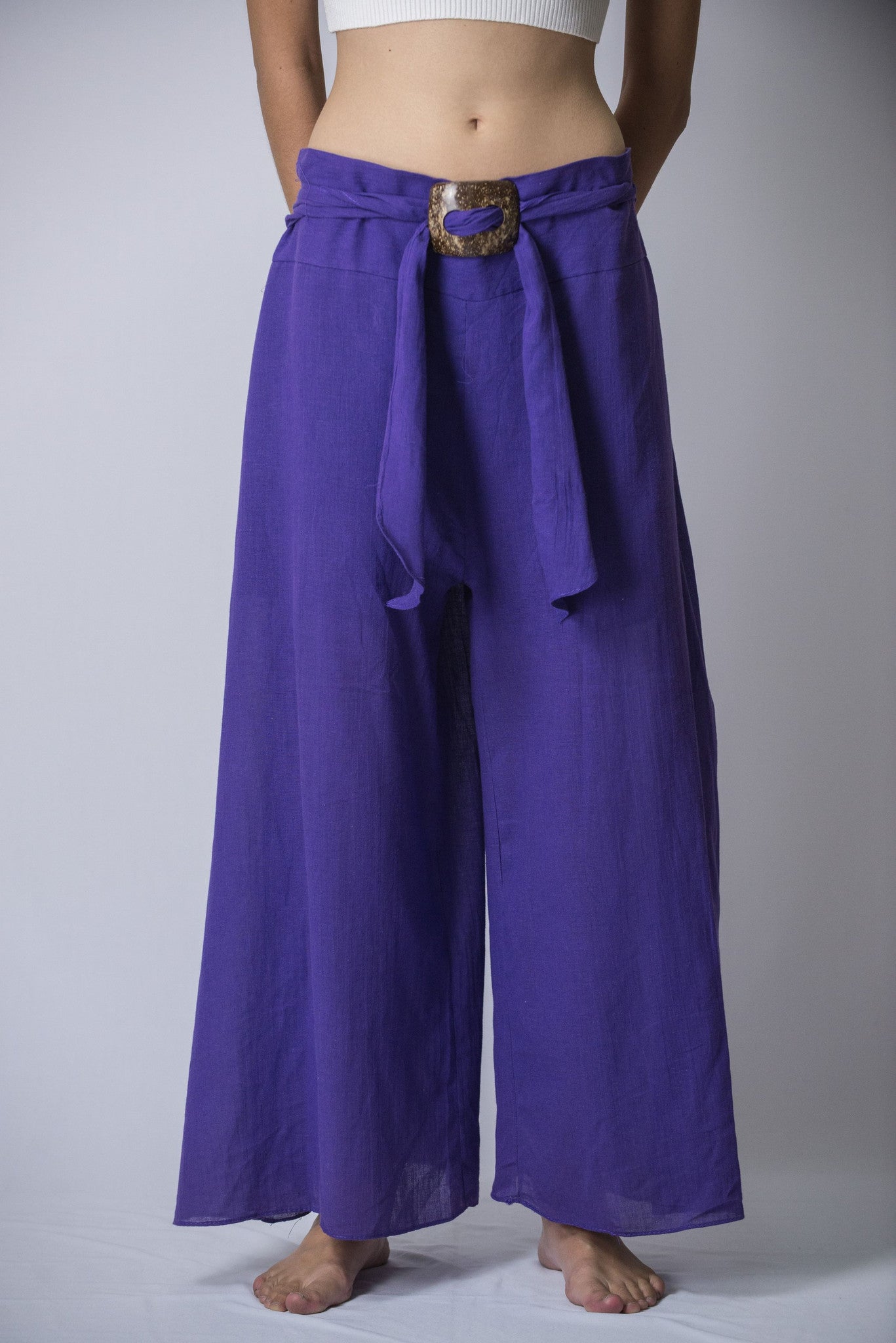 Women's Thai Harem Palazzo Pants in Solid Violet