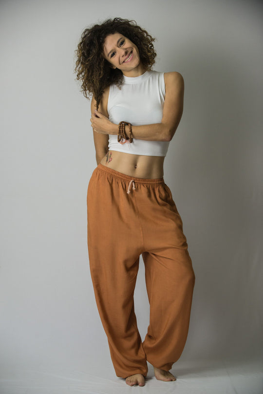 Solid Color Drawstring Women's Yoga Massage Pants in Beige