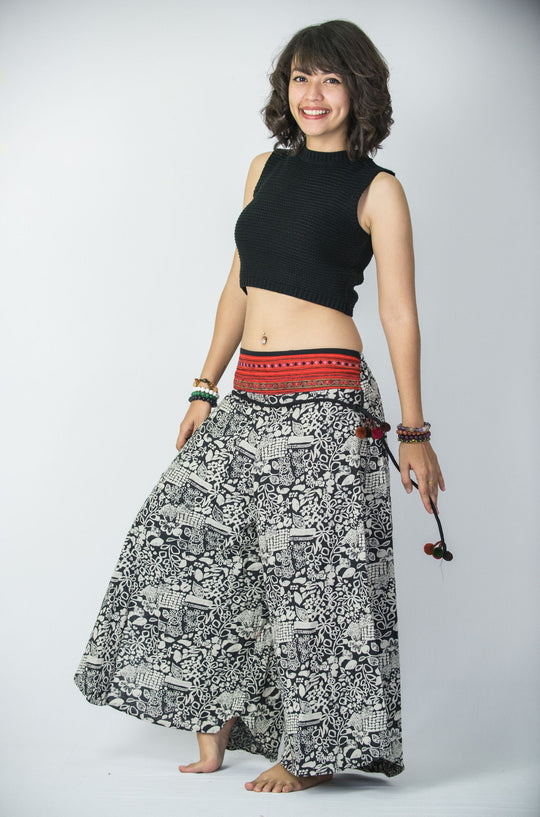 Leaves PrintsThai Hill Tribe Fabric Womens Palazzo Pants