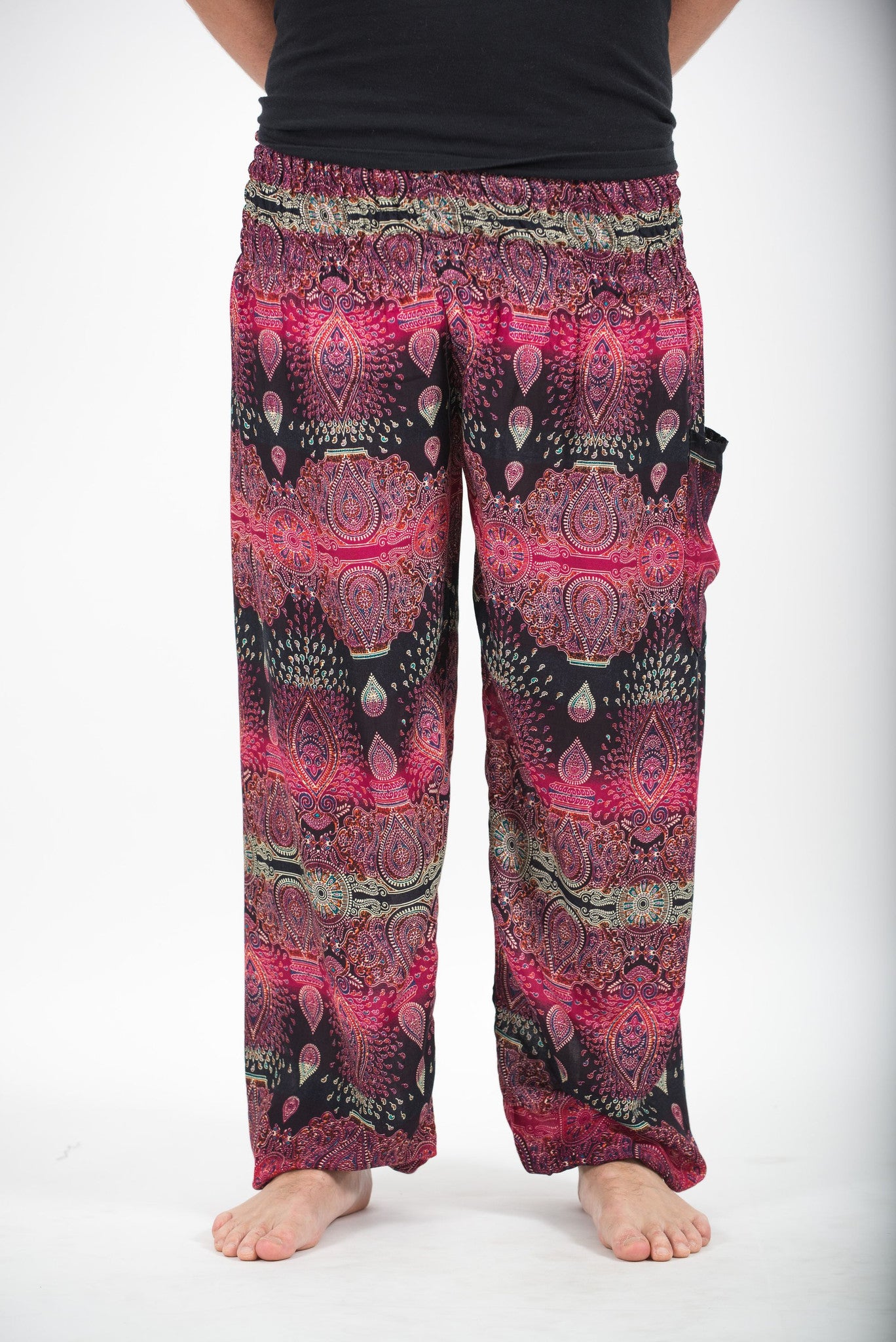 Paisley Men's Harem Pants in Pink