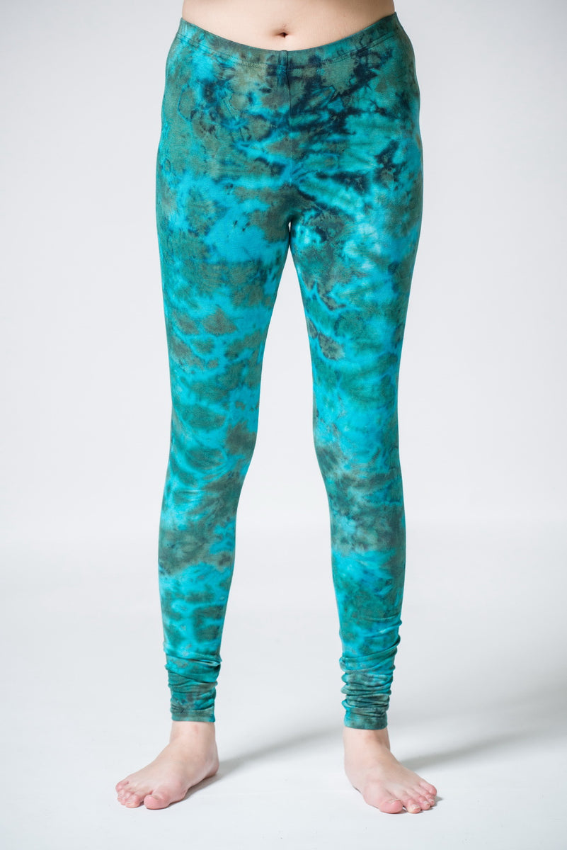 Marble Tie Dye Cotton Leggings in Turquoise – Harem Pants
