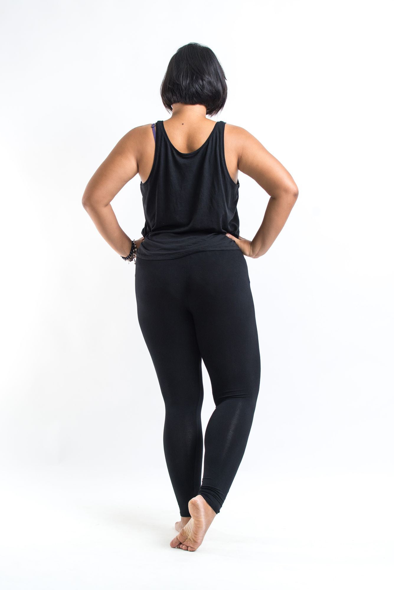 PLUS SIZE Solid Color Leggings in Black