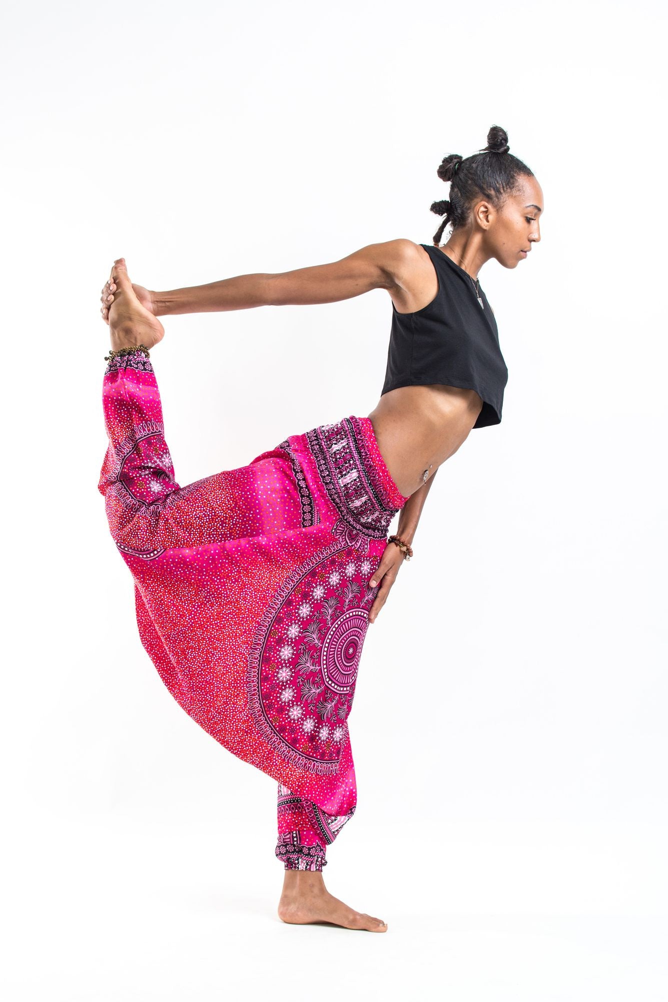 Tribal Chakras 2-in-1 Jumpsuit Harem Pants in Pink
