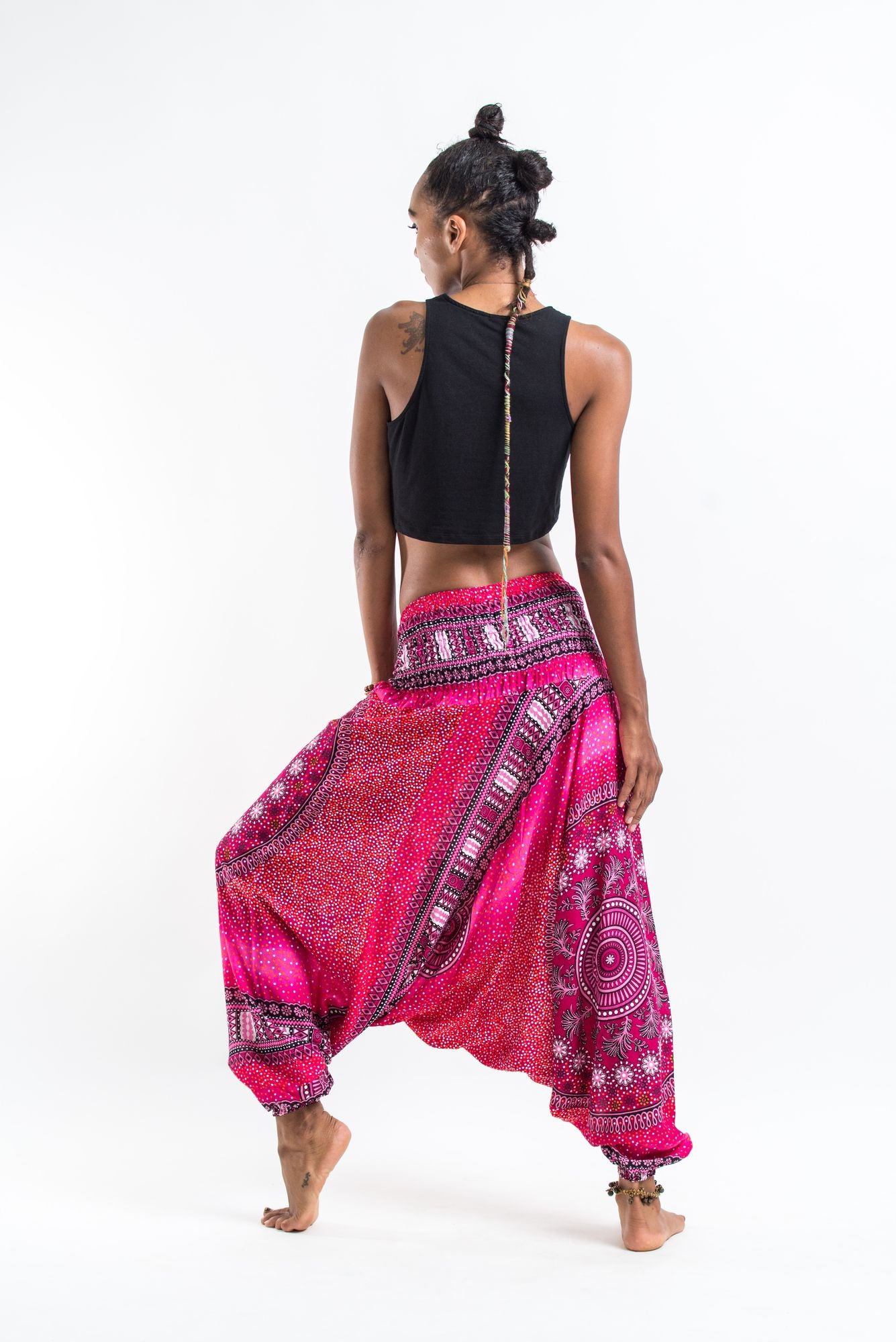 Tribal Chakras 2-in-1 Jumpsuit Harem Pants in Pink