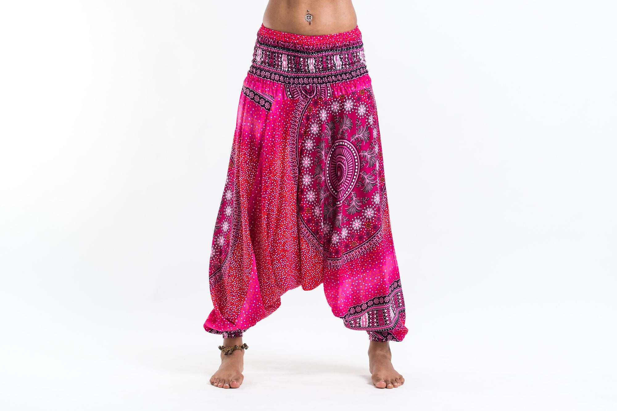 Tribal Chakras 2-in-1 Jumpsuit Harem Pants in Pink
