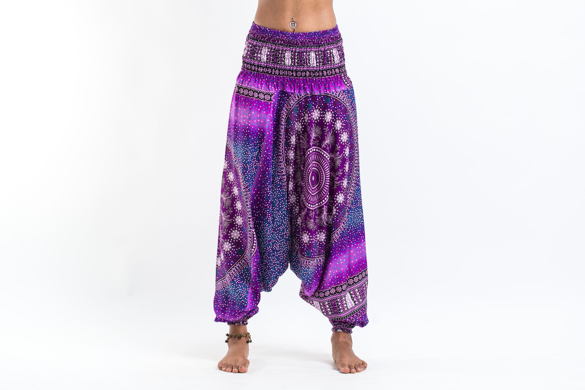 Tribal Chakras 2-in-1 Jumpsuit Harem Pants in Purple
