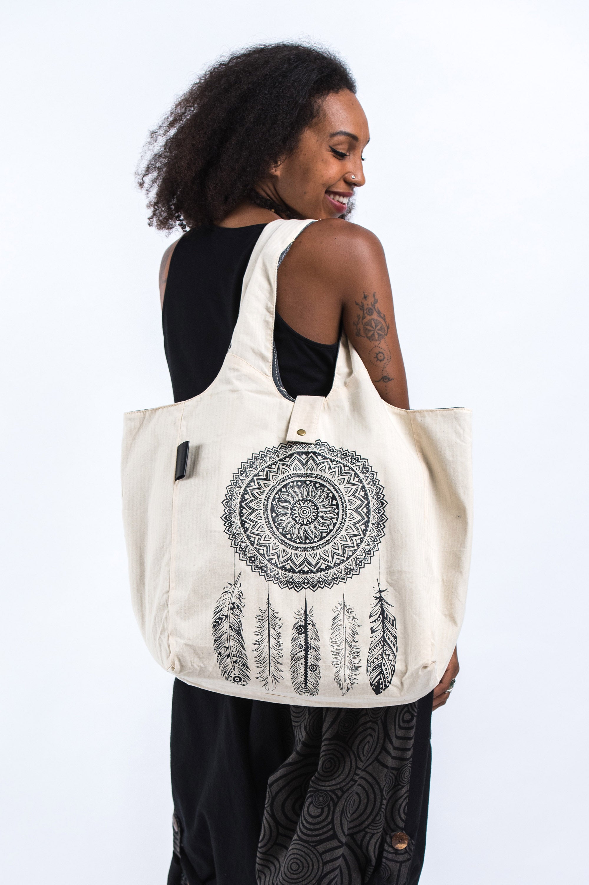 Dreamcatcher Cotton Tote Bag Natural