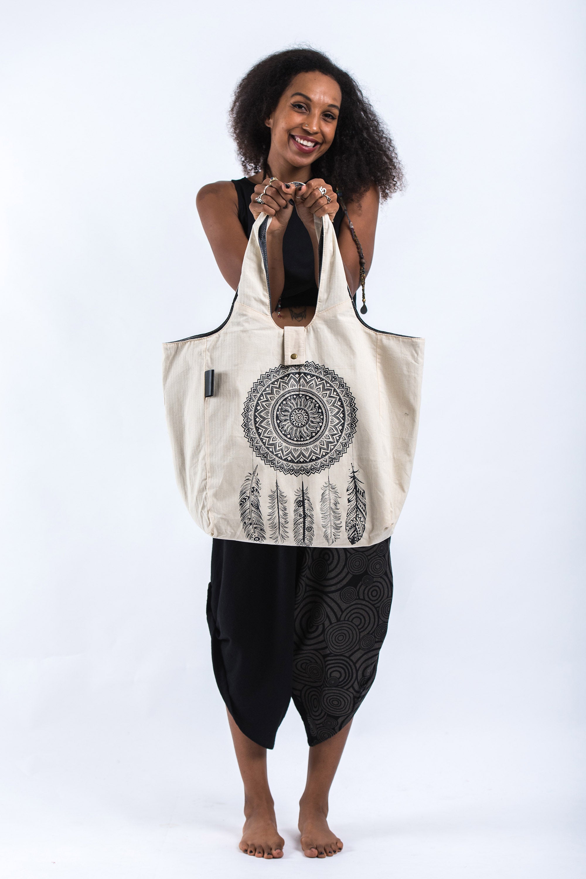 Dreamcatcher Cotton Tote Bag Natural