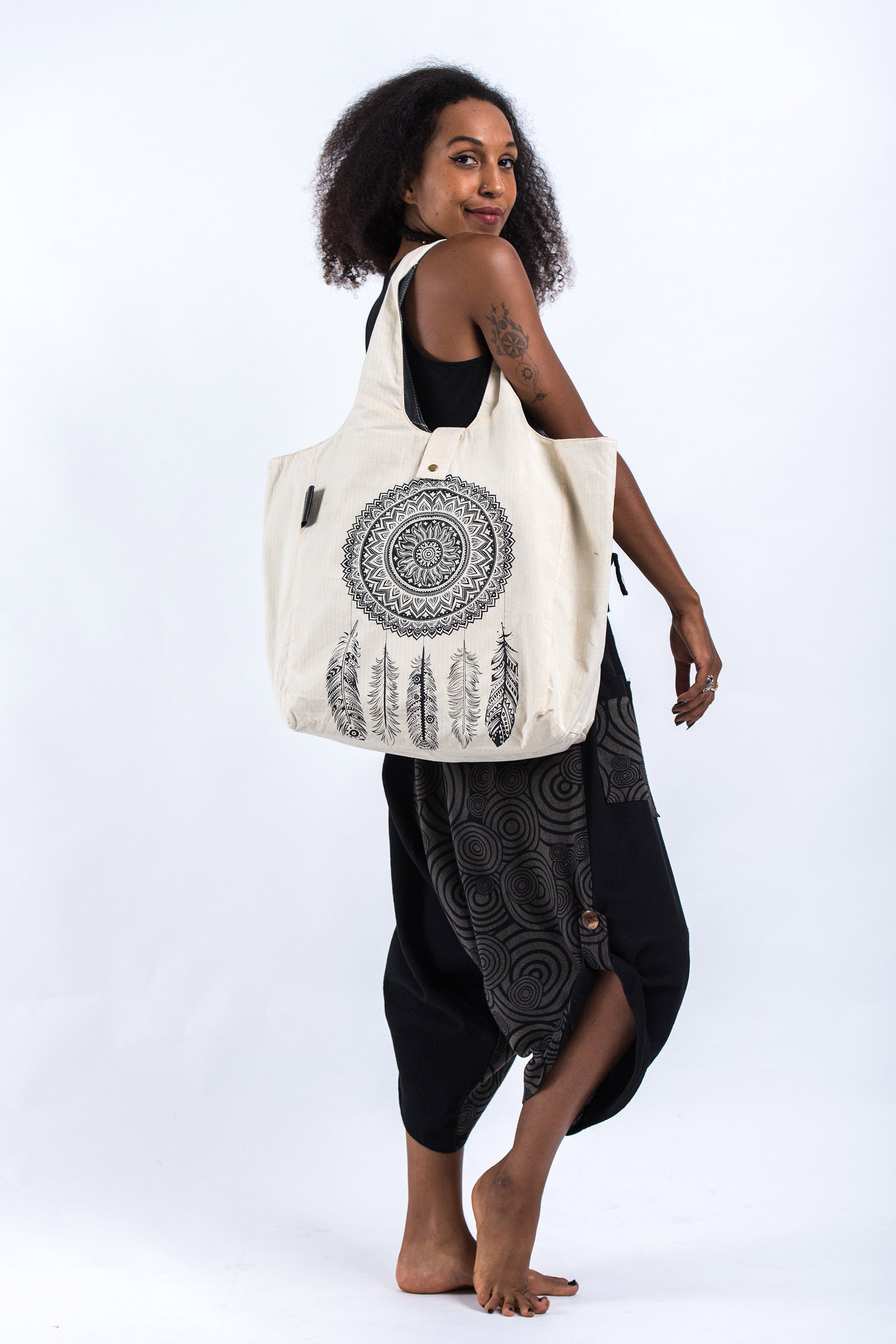 Dreamcatcher Cotton Tote Bag Natural
