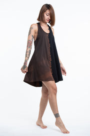 Tie Dye Cotton Tank Dress in Black 08
