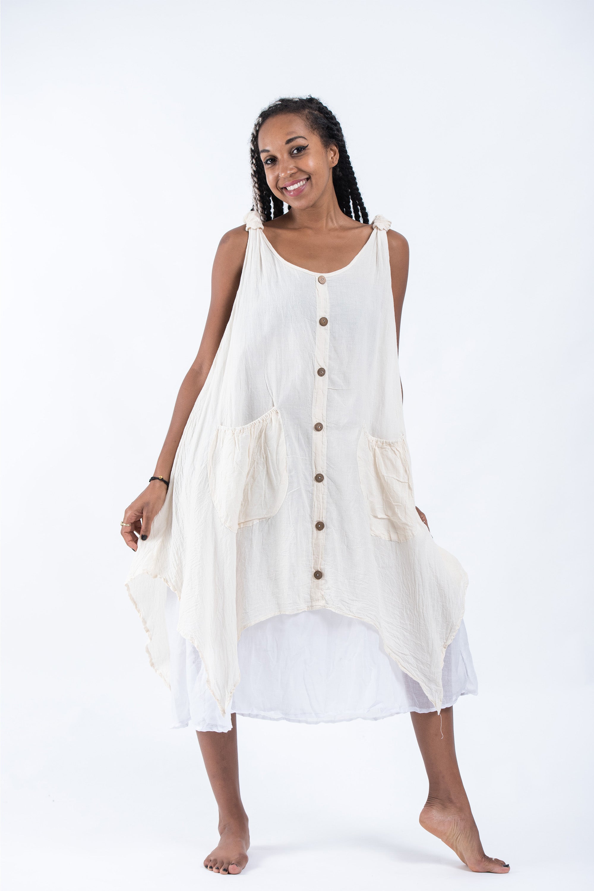 cotton tank dress women Texas-Grown Organic Cotton Tank Dress, M / Black