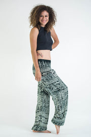 Tribal Prints Women's Harem Pants in Green