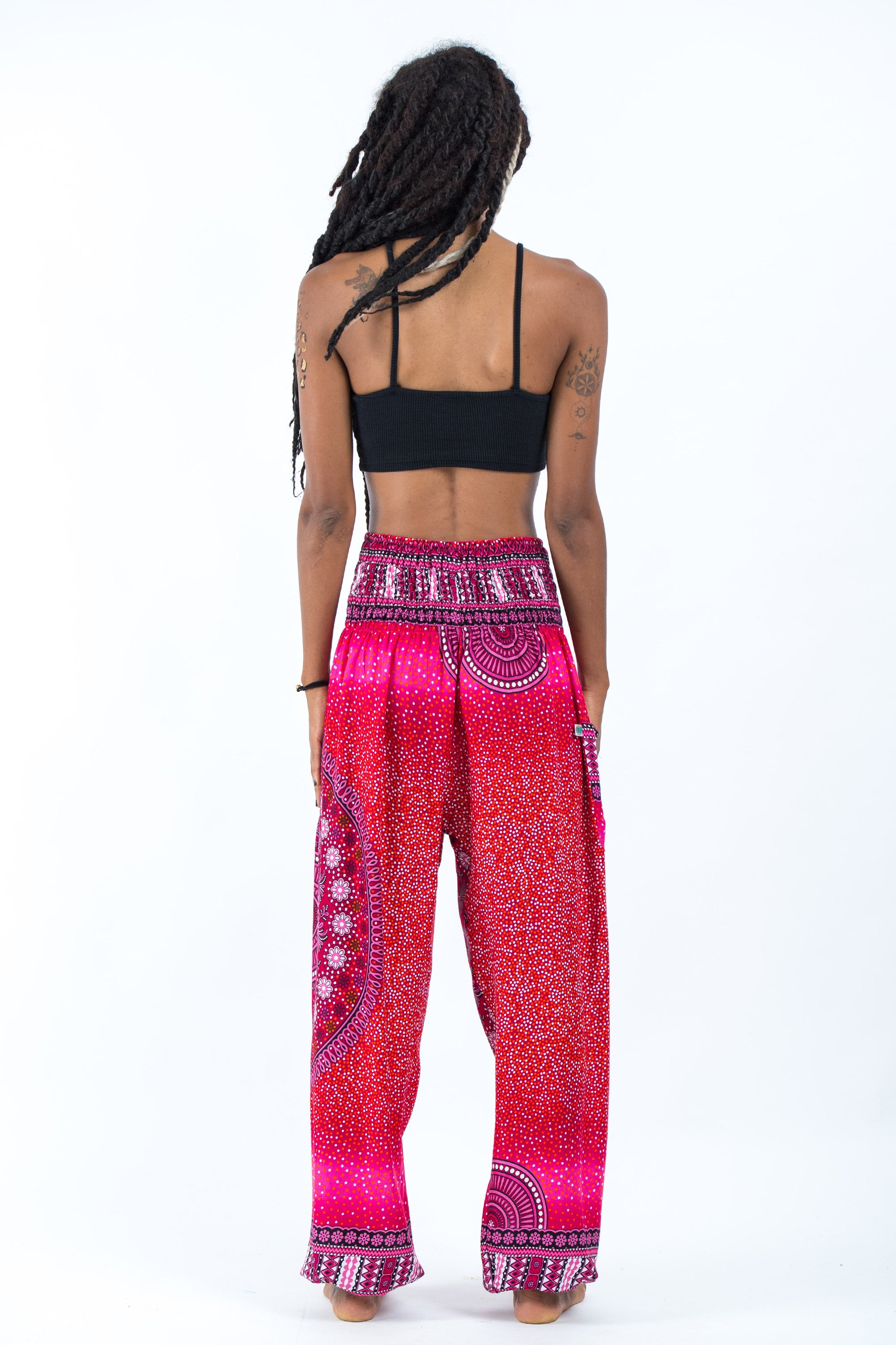 Tribal Chakras Women's Harem Pants in Pink