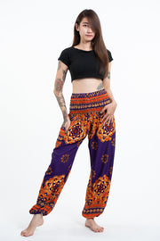 Lotus Mandalas Women's Harem Pants in Purple