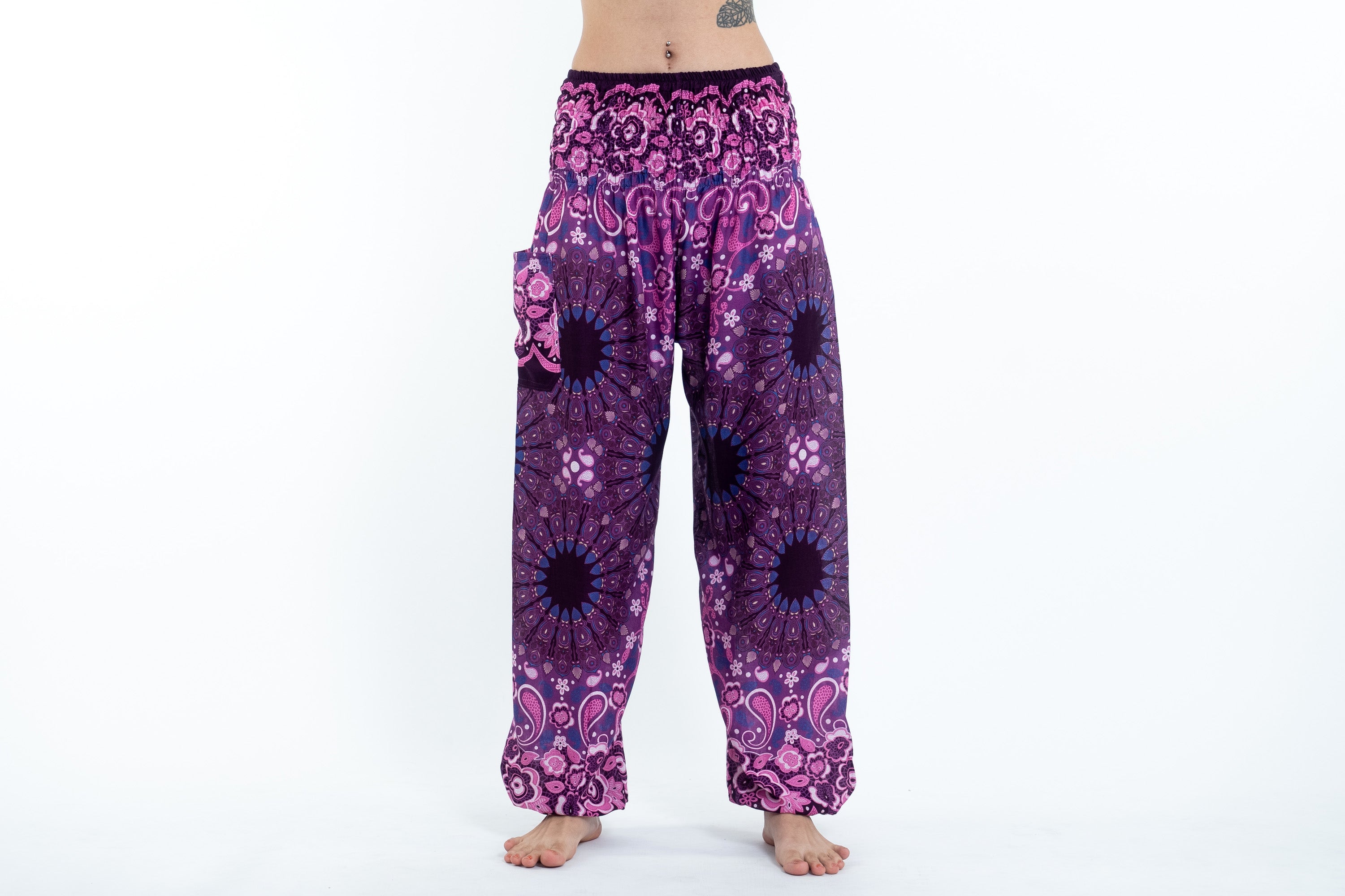 Paisley Mandalas Women's Harem Pants in Purple