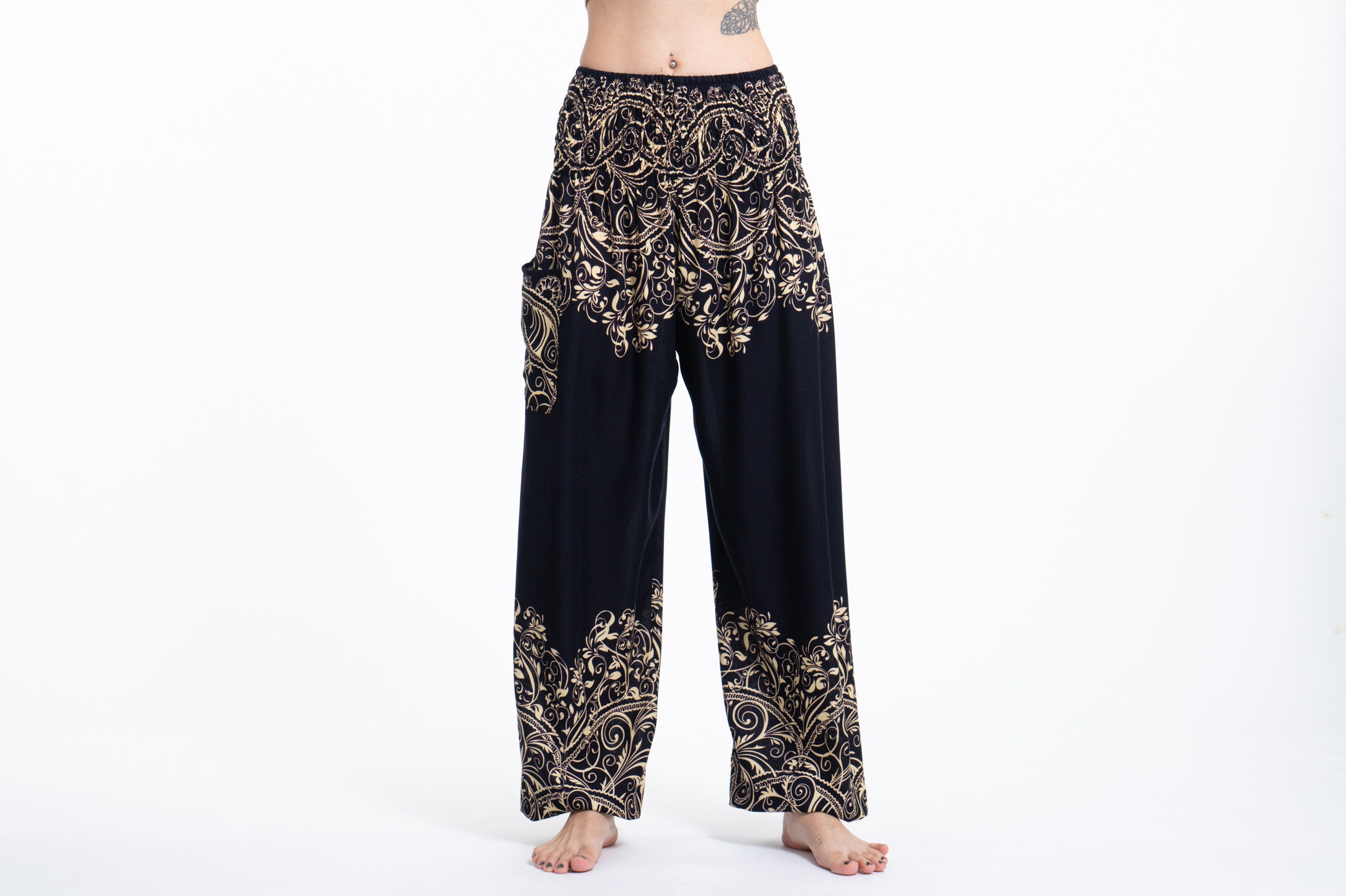 Vines Women's Harem Pants in Black