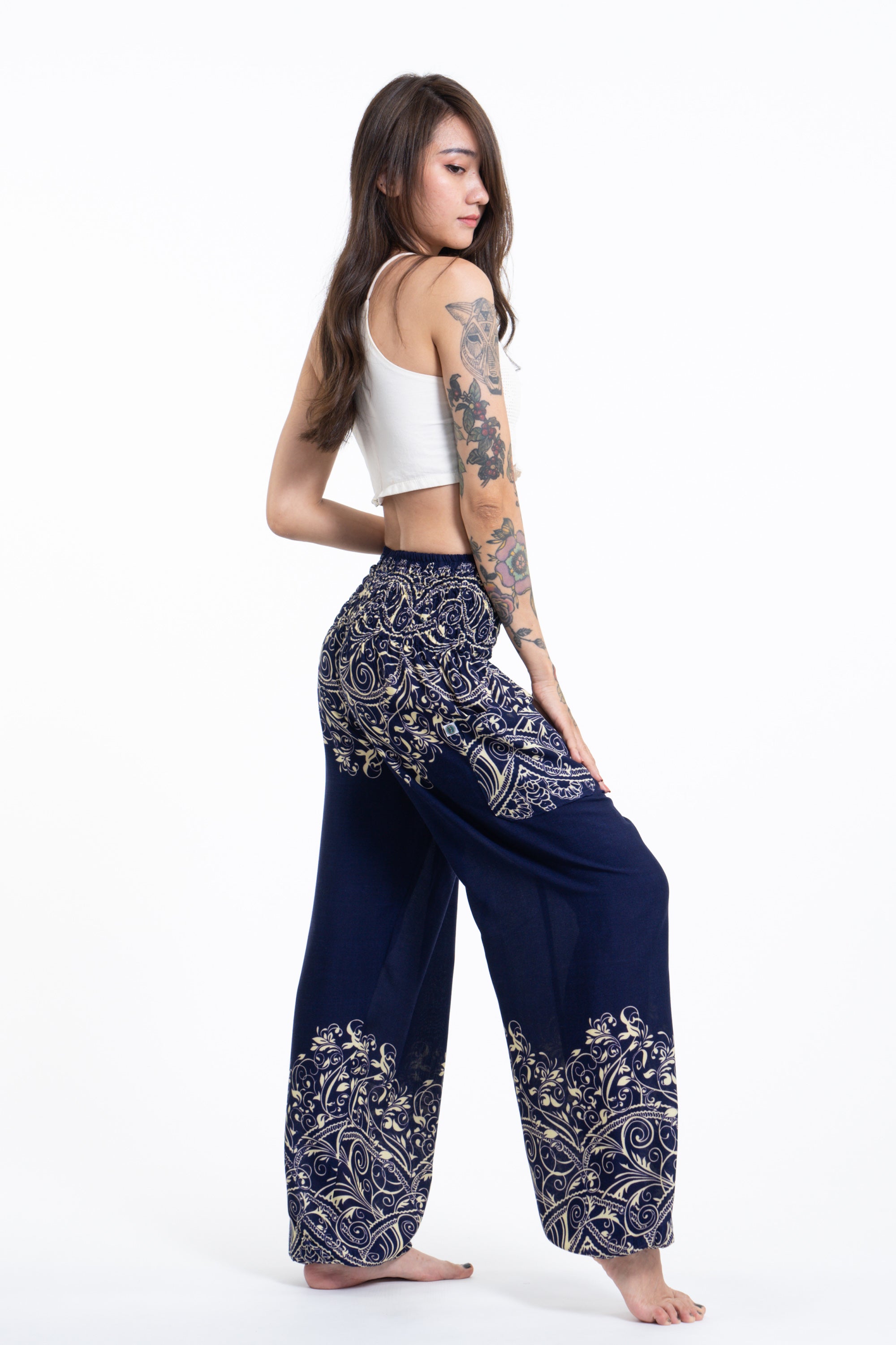 Vines Women's Harem Pants in Blue