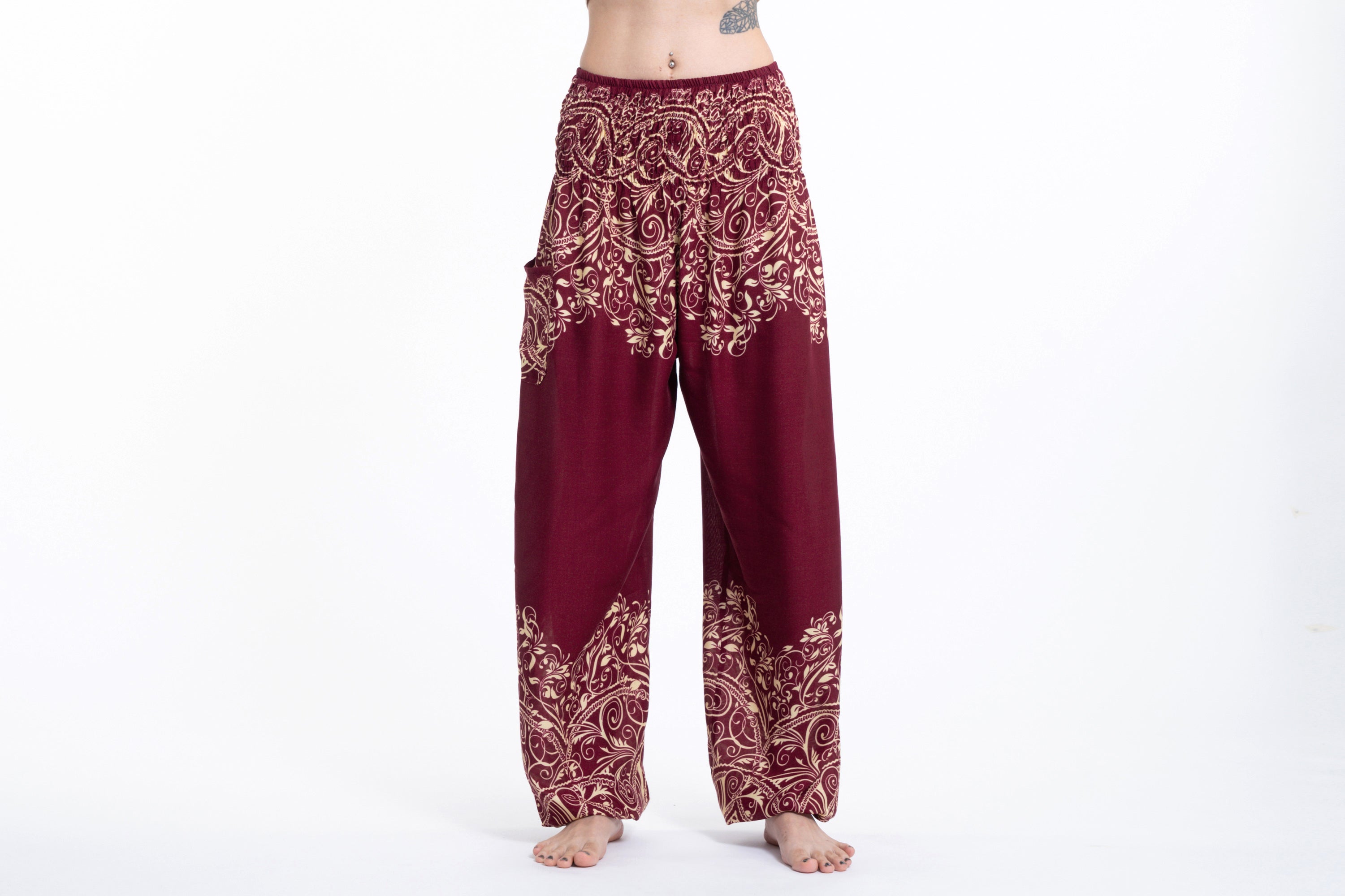 Vines Women's Harem Pants in Red