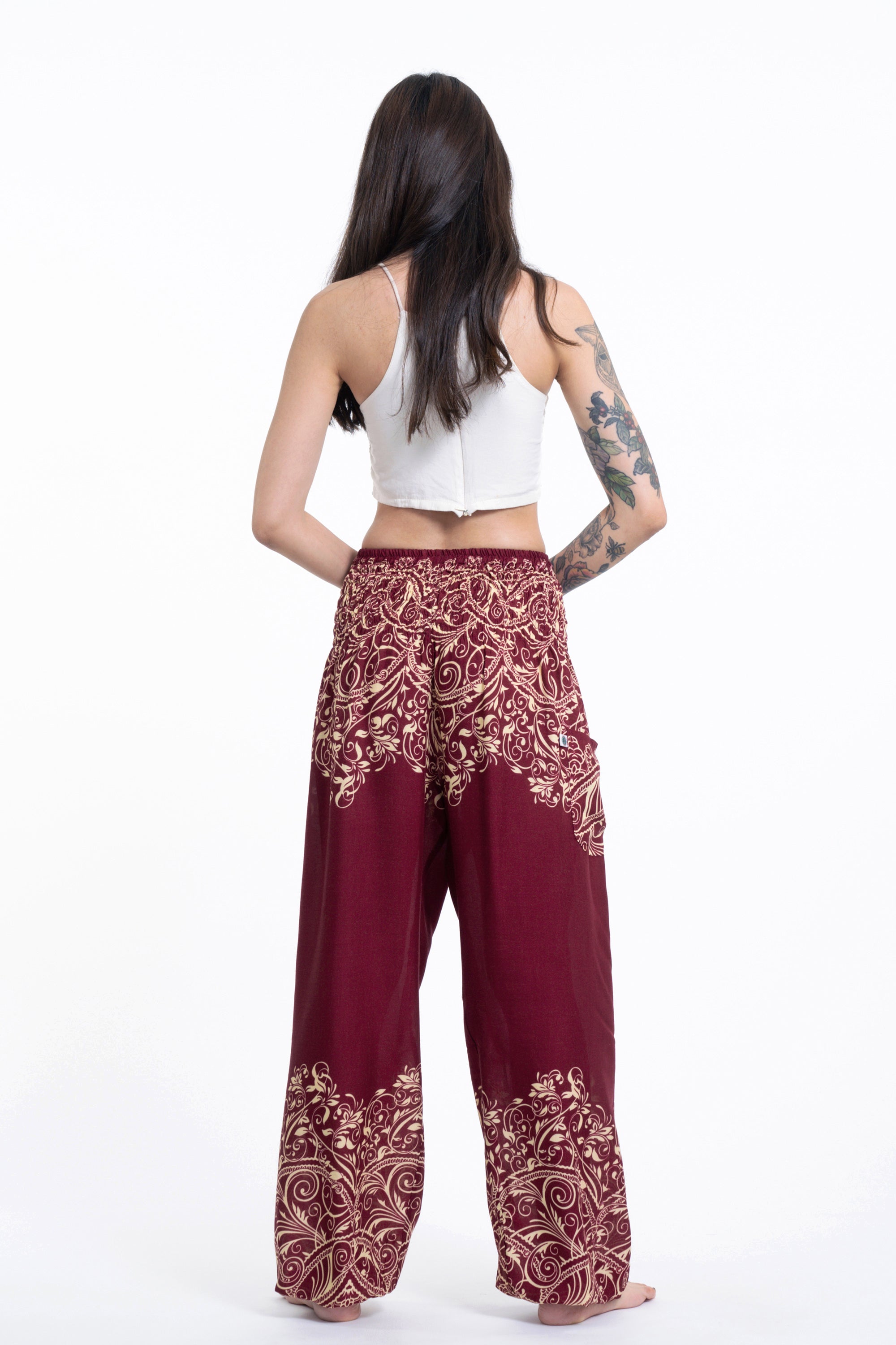 Vines Women's Harem Pants in Red
