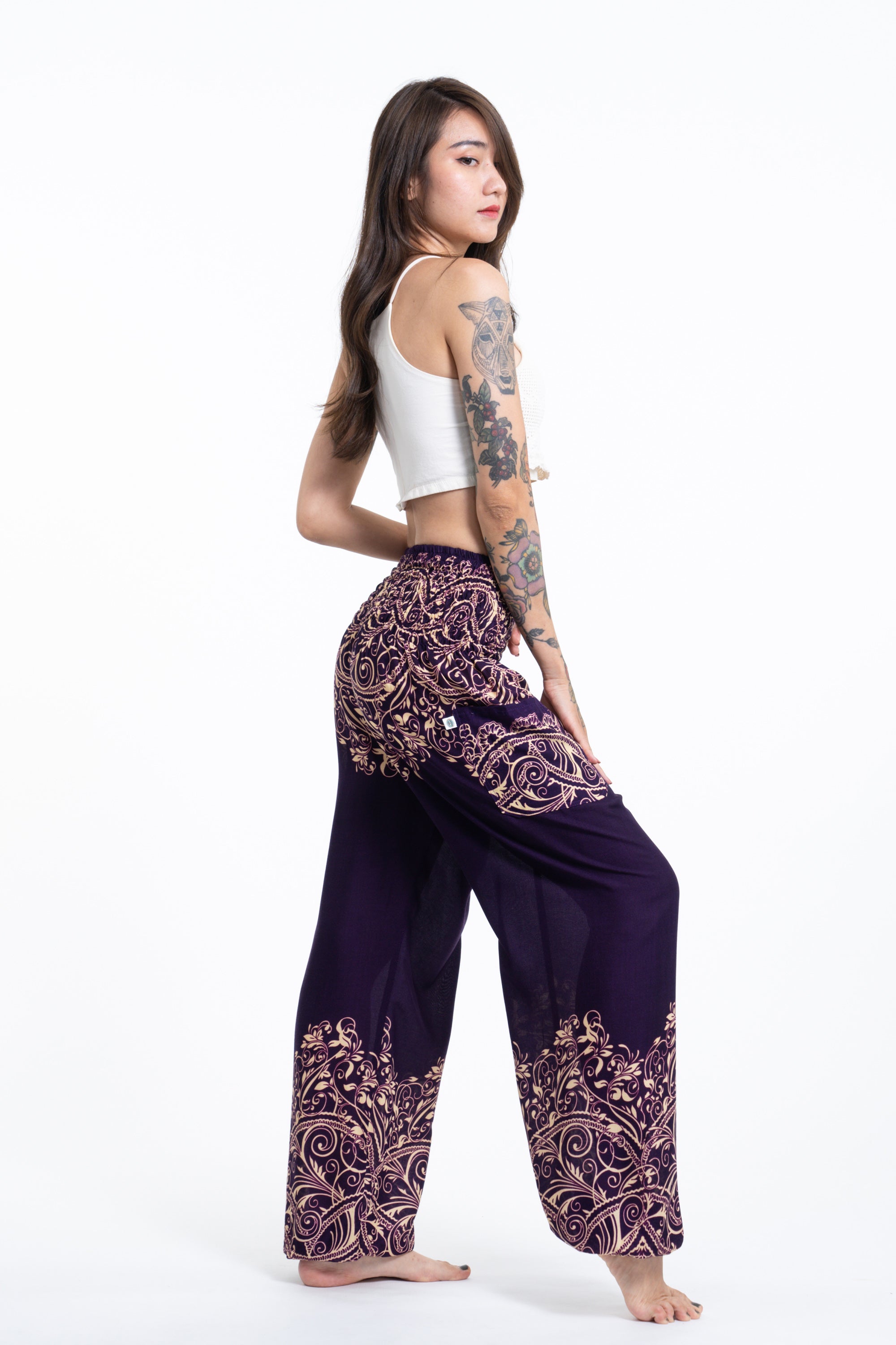 Vines Women's Harem Pants in Purple
