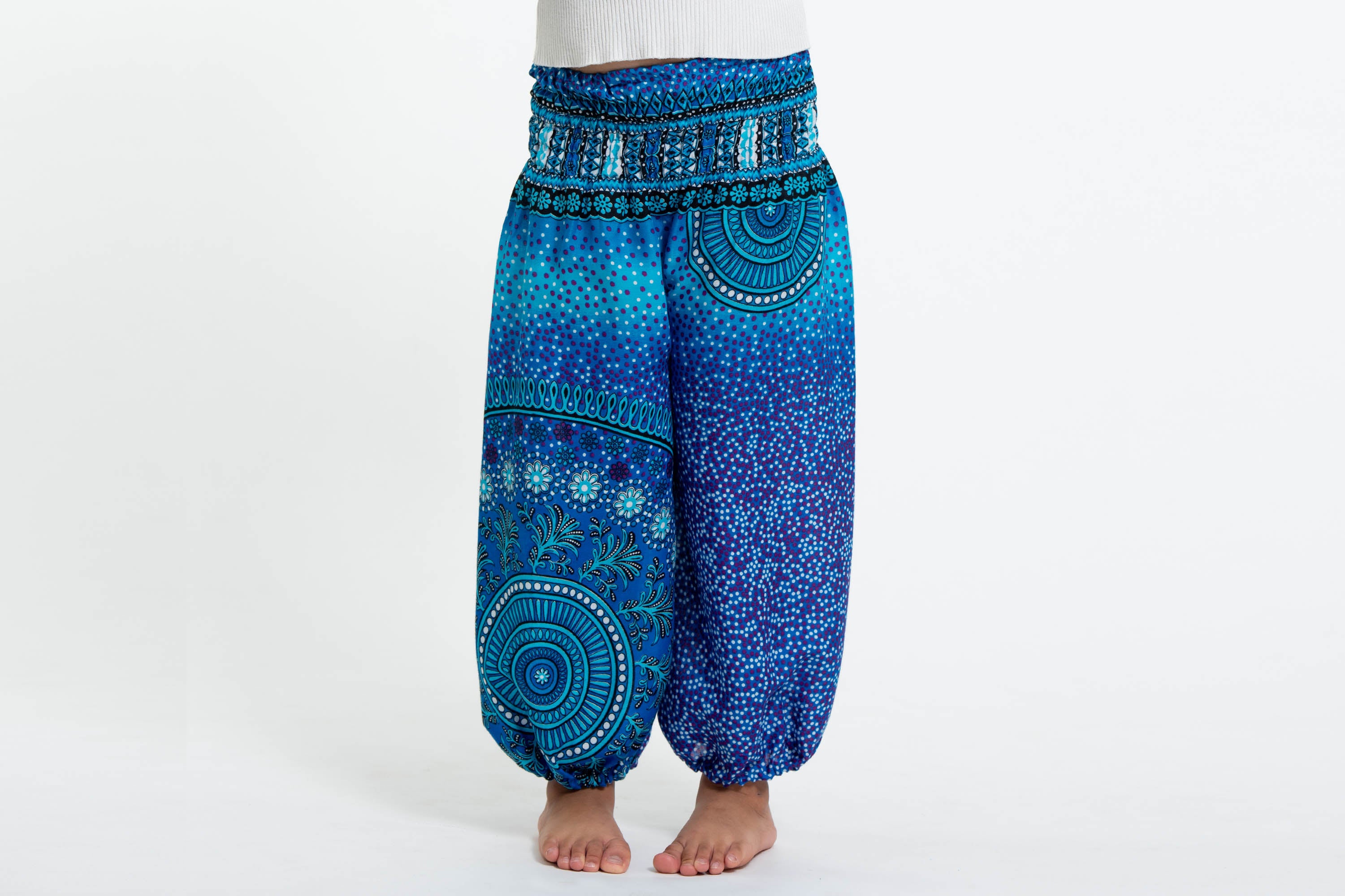 Tribal Chakras Kids Harem Pants in Blue | Haremshosen