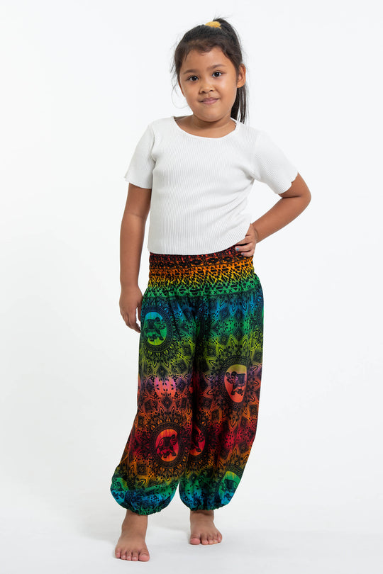 Rainbow Elephant Kids Elephant Pants in Orange