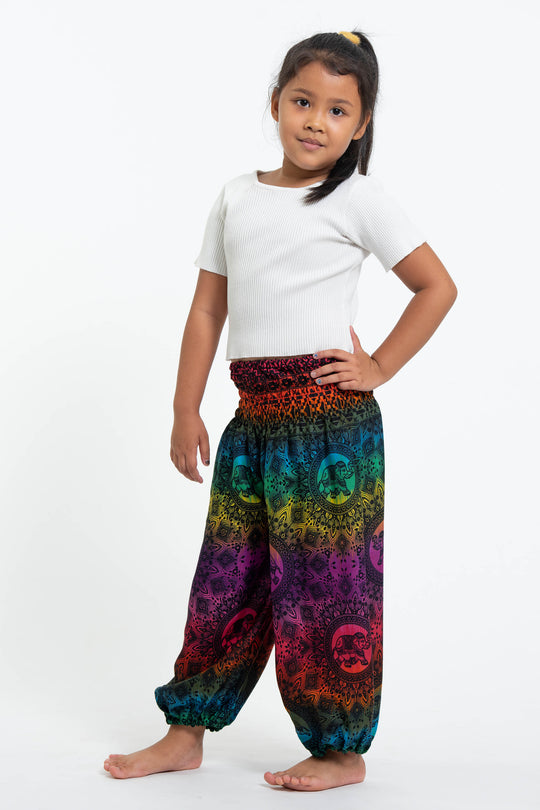 Rainbow Elephant Kids Elephant Pants in Purple