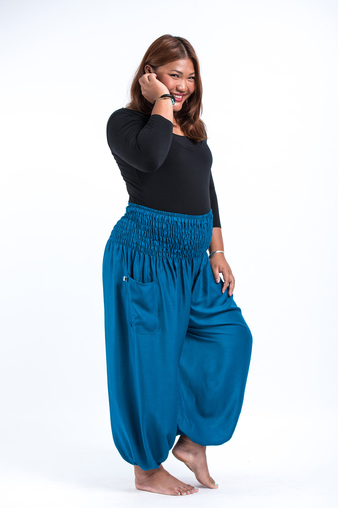 Plus Size Women Casual Summer Loose Solid Harem Pants QW1053 main image 0
