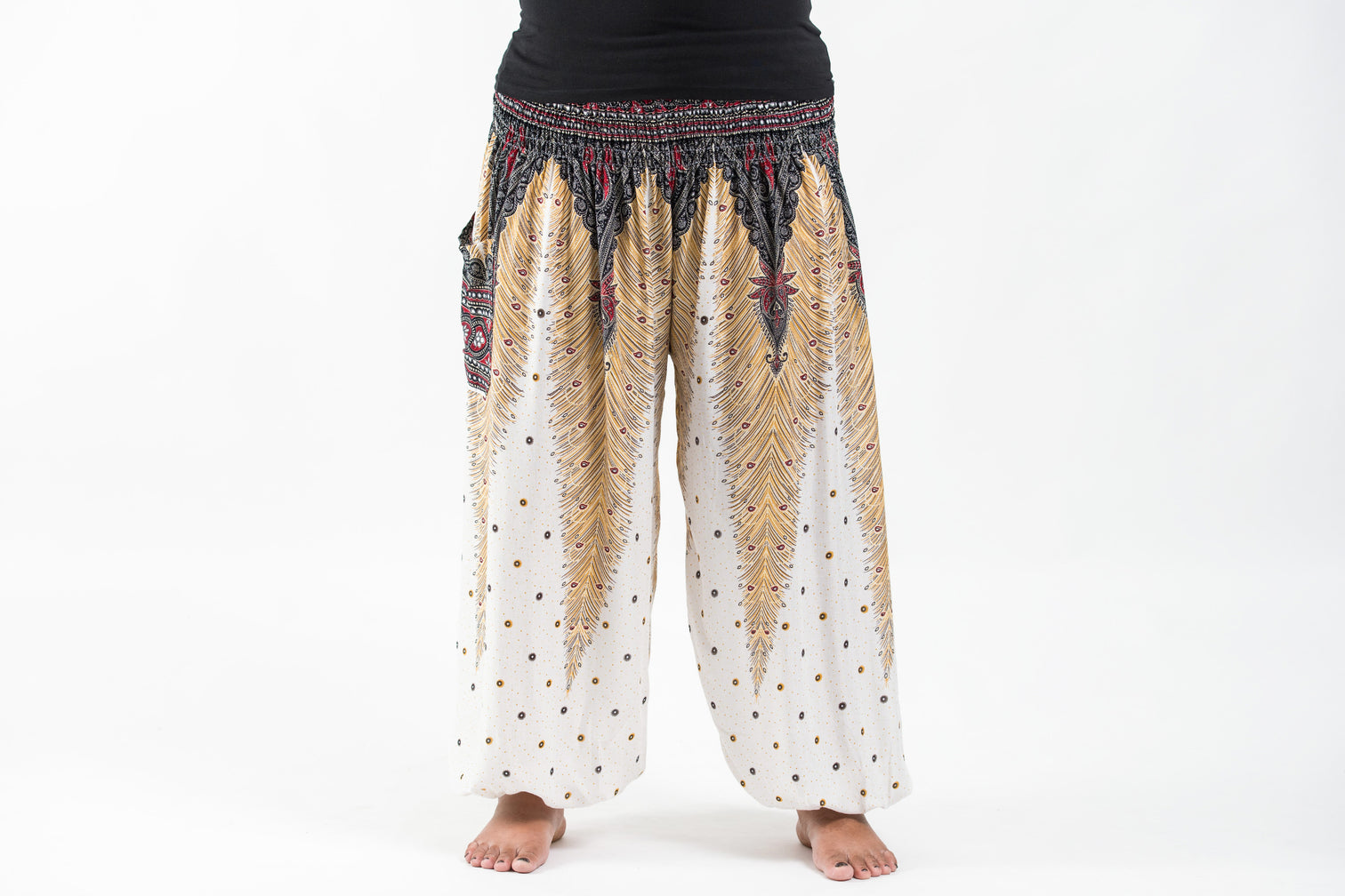 White Mark Women's Plus Size 2 Pack Harem Pants