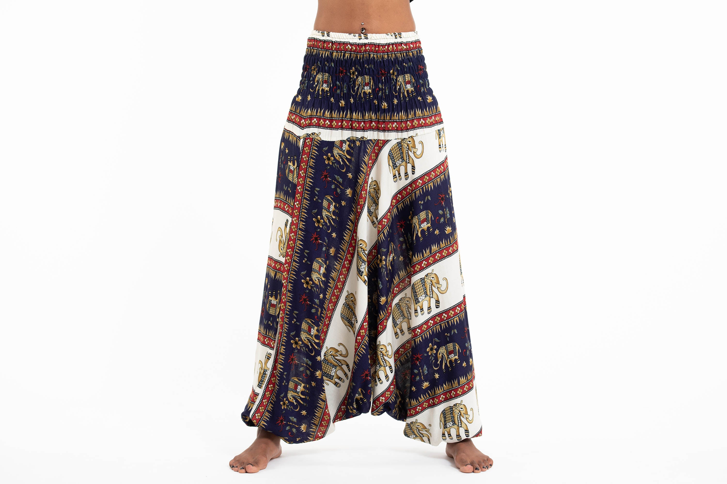 Elephant Bliss 2-in-1 Jumpsuit Elephant Pants in Navy