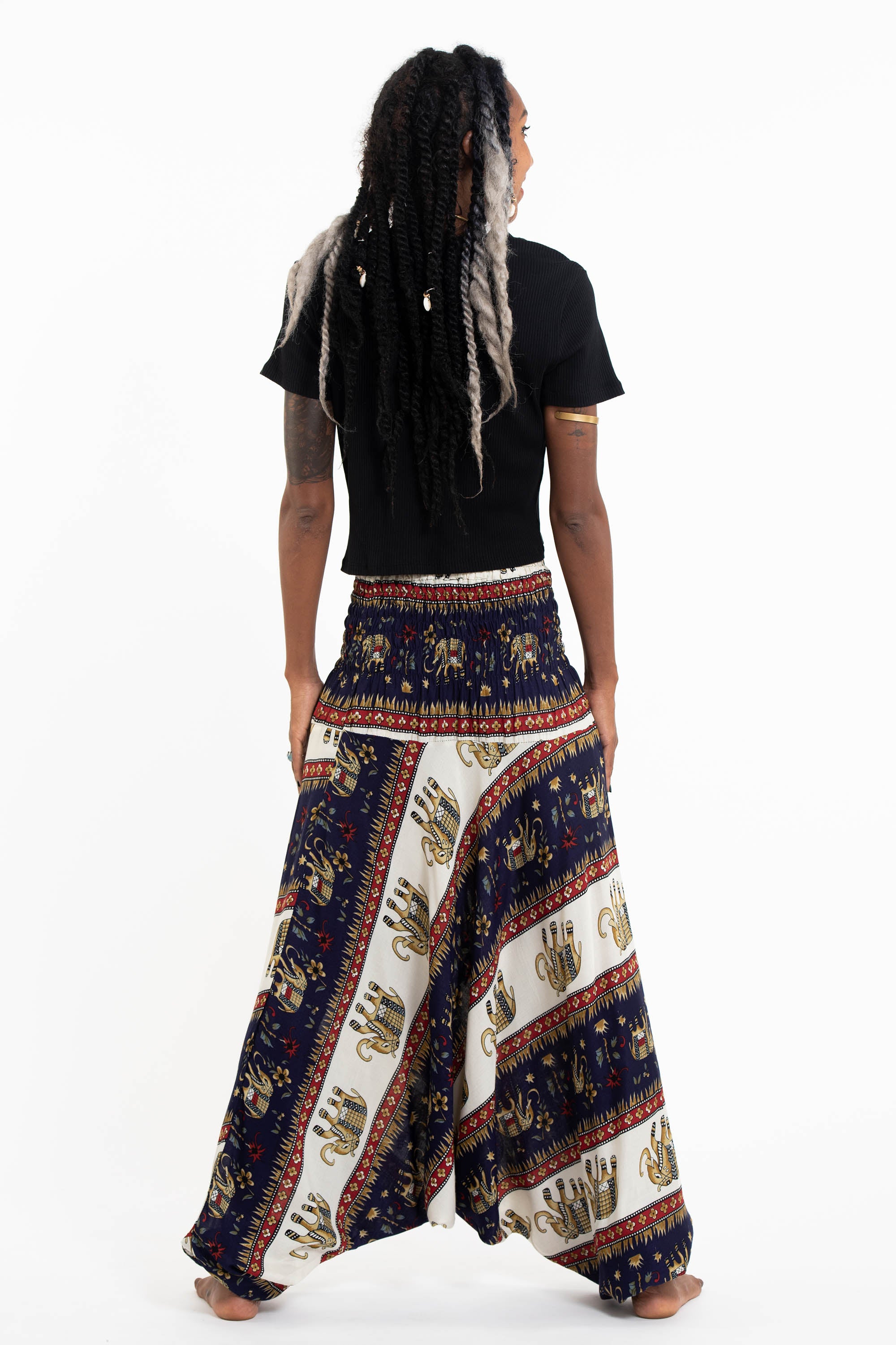 Elephant Bliss 2-in-1 Jumpsuit Elephant Pants in Navy