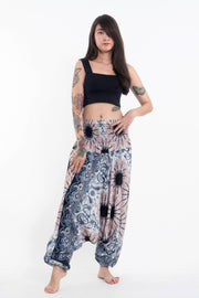 Paisley Mandalas 2-in-1 Jumpsuit Harem Pants in Silver Gray