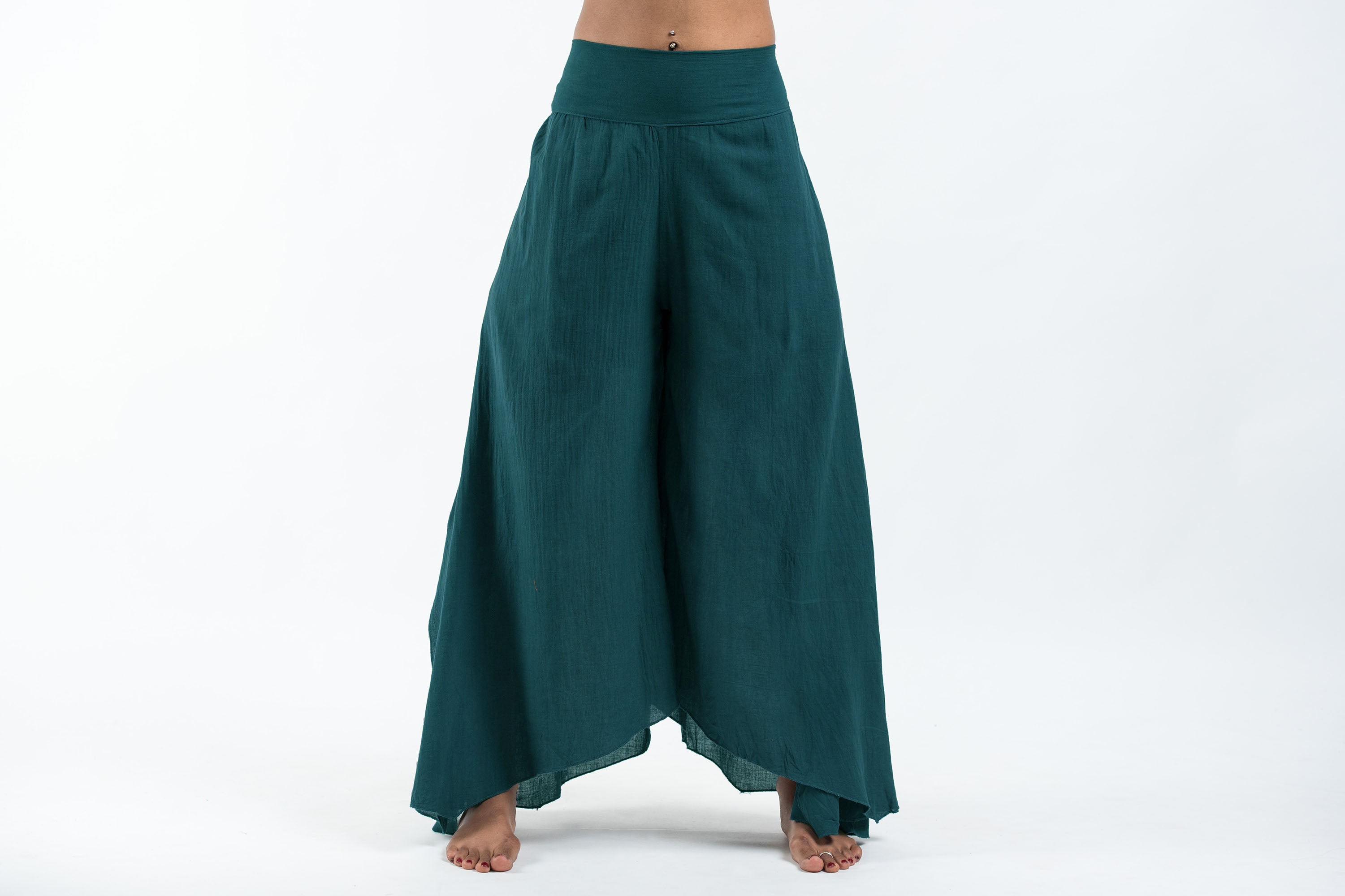 Women's Cotton Tinkerbell Palazzo Pants in Teal