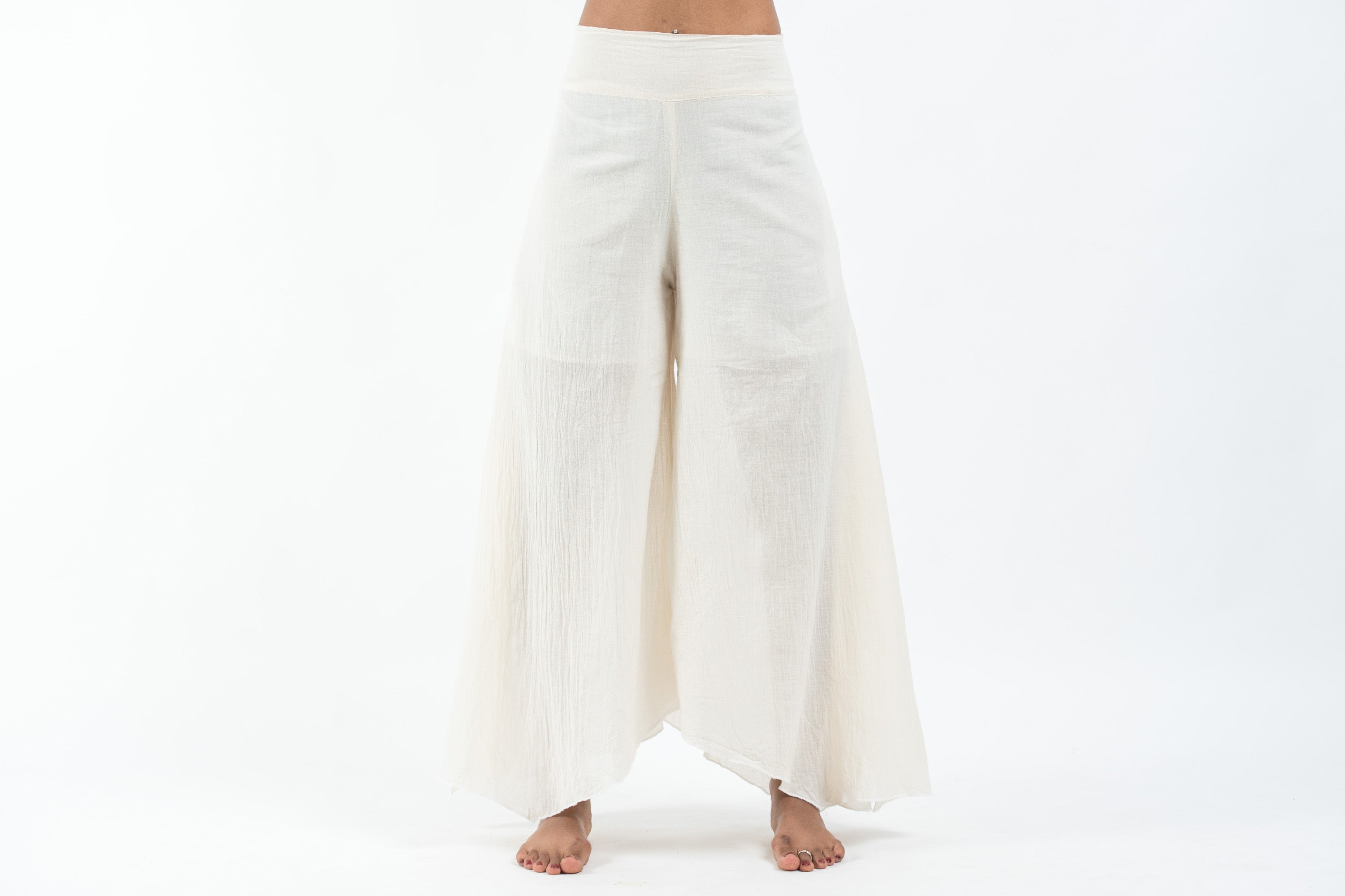 Women's Cotton Tinkerbell Palazzo Pants in Off White