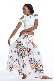 Women's Cotton Wrap Palazzo Pants in Butterflies Pink