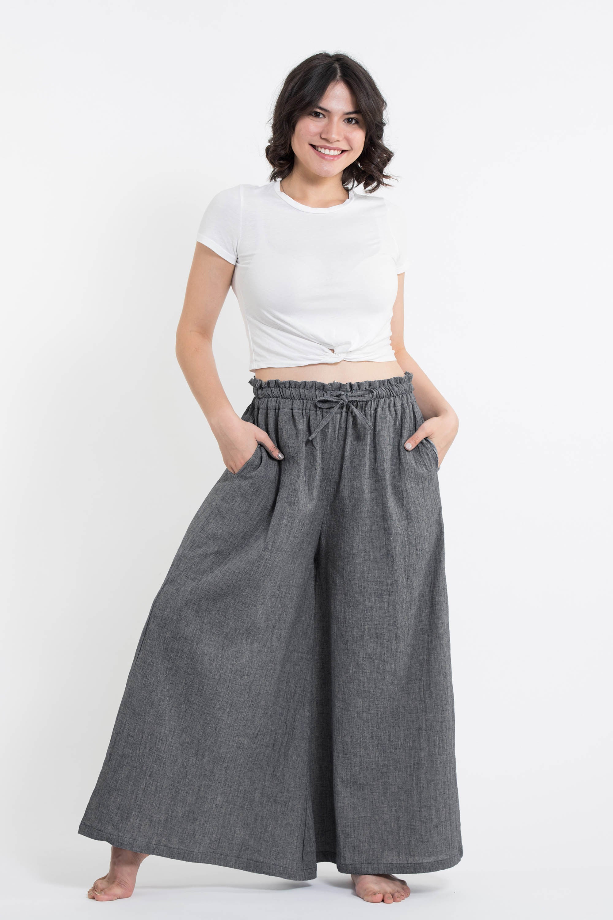 Gray Harem Pants, Linen Clothes For Women