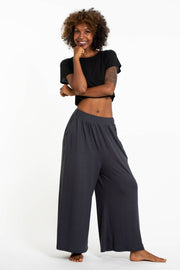 Soft Flex Wide Leg Pants in Solid Gray