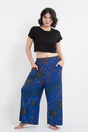 Soft Flex Tie Dye Wide Leg Pants in Classic Blue